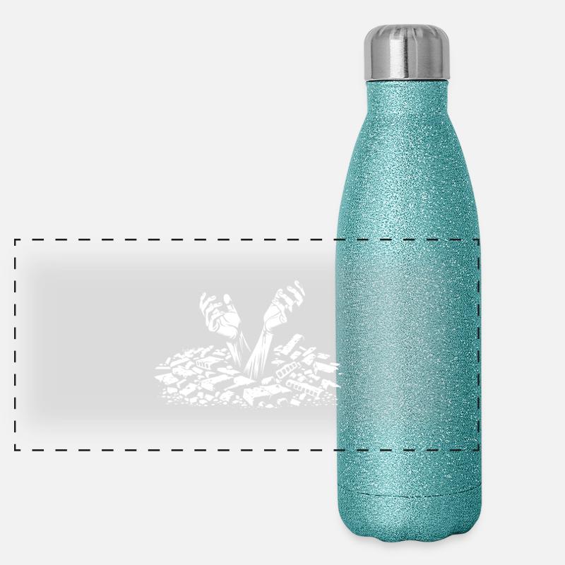 Krieg ist schlecht Panorama Glitzer Isolierflasche 500 ml