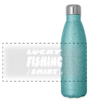 Angling - Panoramic Glitter Thermal Bottle 500 ml - blue glitter - Front