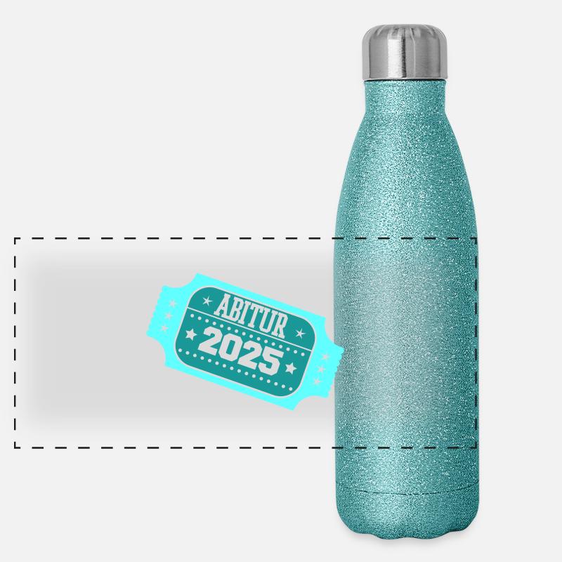 abitur 2025 stempel Panorama Glitzer Isolierflasche 500 ml
