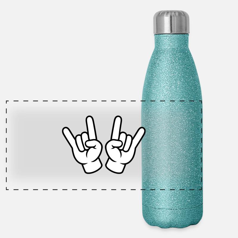 Hand Symbol Party Panorama Glitzer Isolierflasche 500 ml