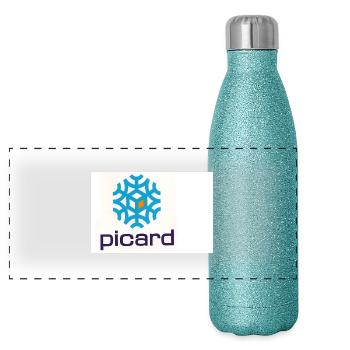 picard - Gourde isotherme panoramique pailletée 500 ml - paillettes bleues - Devant