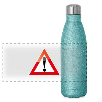 Danger - Panoramic Glitter Thermal Bottle 500 ml - blue glitter - Front