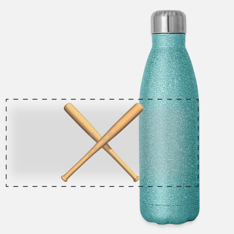 Baseball Schläger Panorama Glitzer Isolierflasche 500 ml