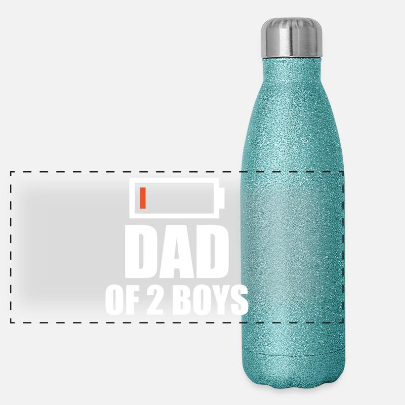 Battery empty - father of 2 boys Panoramic Glitter Thermal Bottle 500 ml