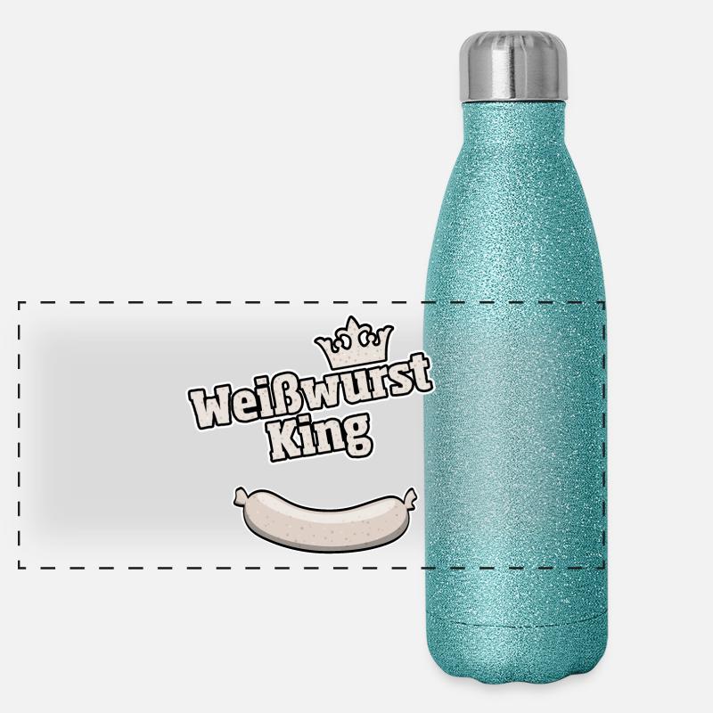 Weisswurst King Bavarois cadeau Gourde isotherme panoramique pailletée 500 ml