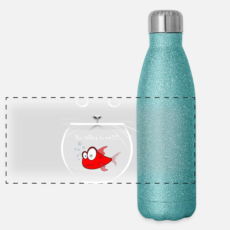 poisson rouge Gourde isotherme panoramique pailletée 500 ml