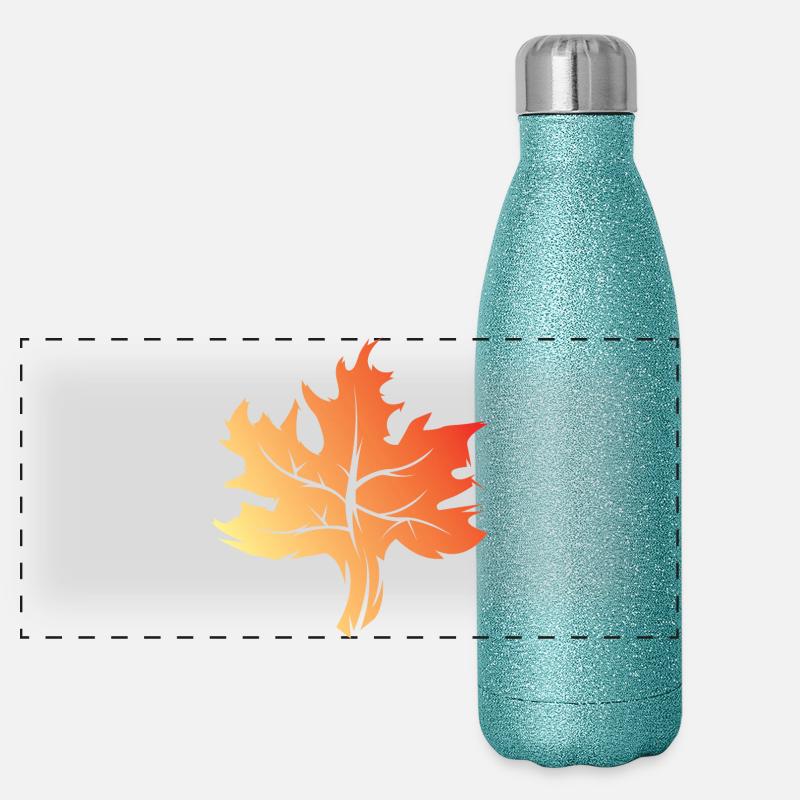 Icône de la feuille d’érable Couleurs Icône du logo Illustration Gourde isotherme panoramique pailletée 500 ml