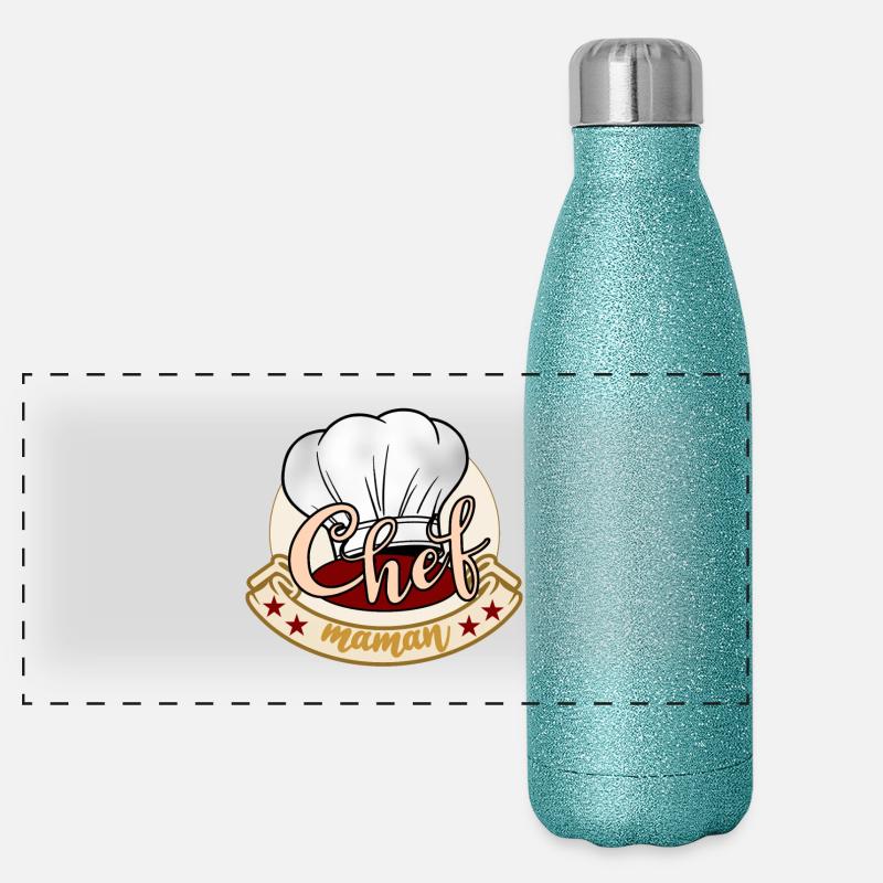Chef cuisinier maman Gourde isotherme panoramique pailletée 500 ml