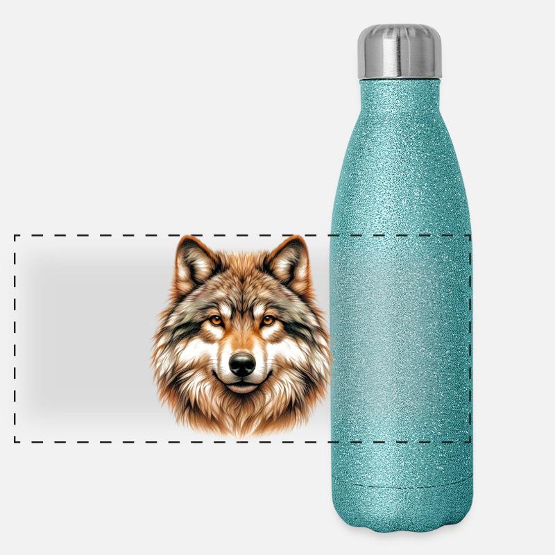 Wolf Panoramic Glitter Thermal Bottle 500 ml