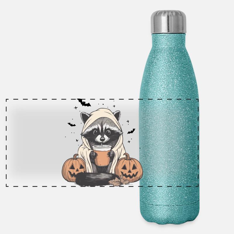 Pull d’Halloween, raton laveur Halloween, Cadeau Gourde isotherme panoramique pailletée 500 ml