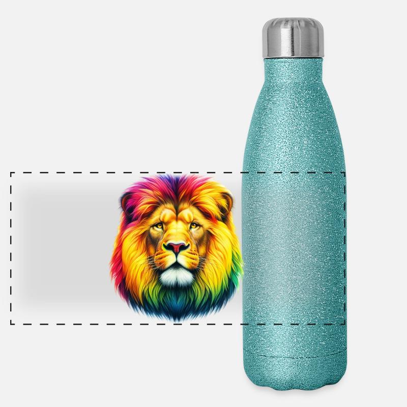 Löwe Panorama Glitzer Isolierflasche 500 ml