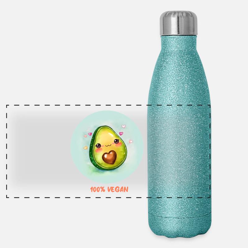 Vegane Avocado Panorama Glitzer Isolierflasche 500 ml