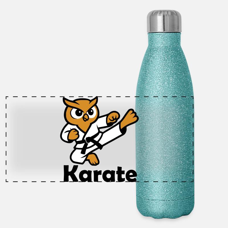 Hibou de karaté Gourde isotherme panoramique pailletée 500 ml