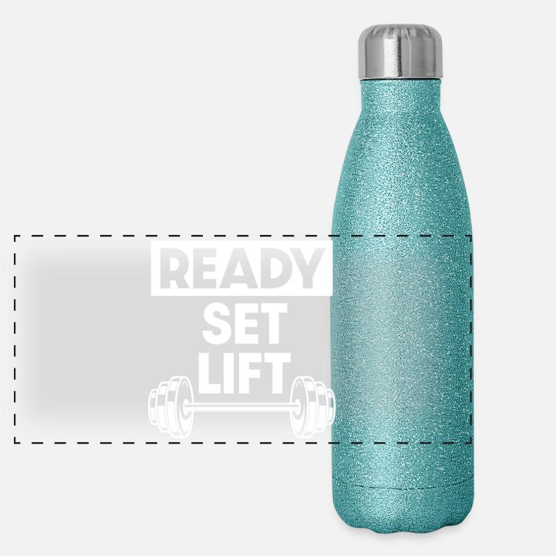 Ready Set Lift - Panoramic Glitter Thermal Bottle 500 ml - blue glitter