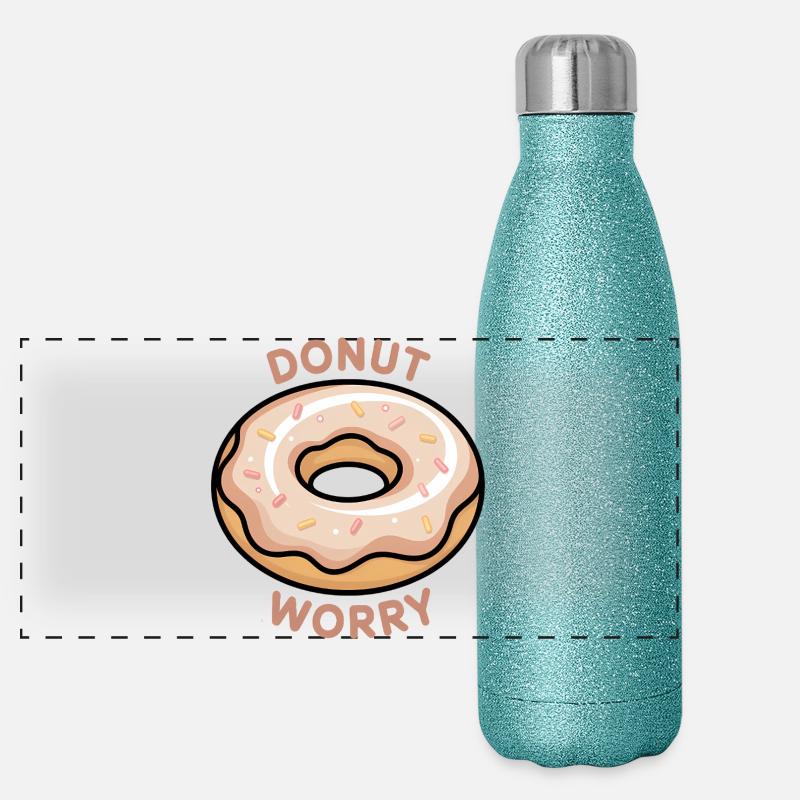 Donut Worry Motivational  Panoramic Glitter Thermal Bottle 500 ml