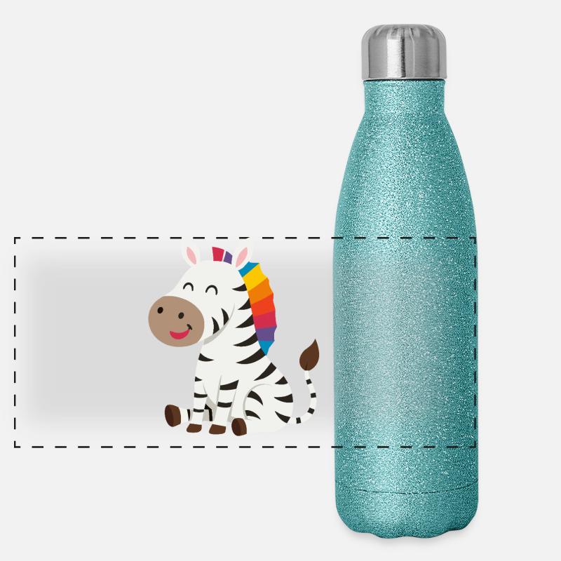 Cute Zebra Design Panoramic Glitter Thermal Bottle 500 ml
