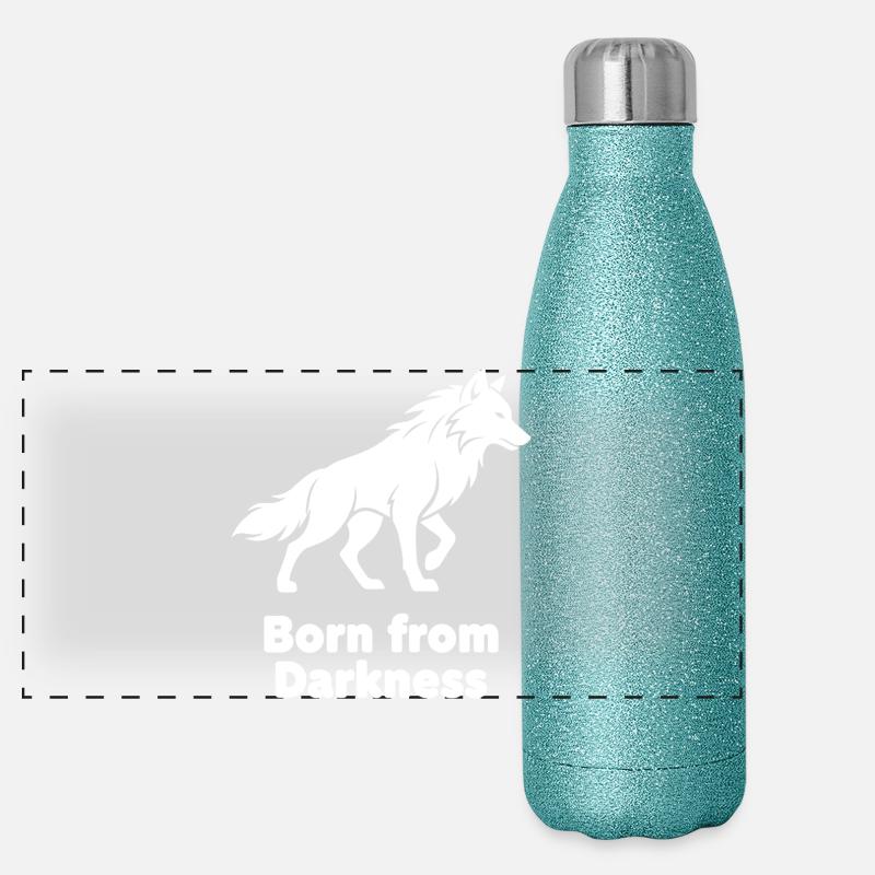 Born from Darkness Wolf Panorama Glitzer Isolierflasche 500 ml