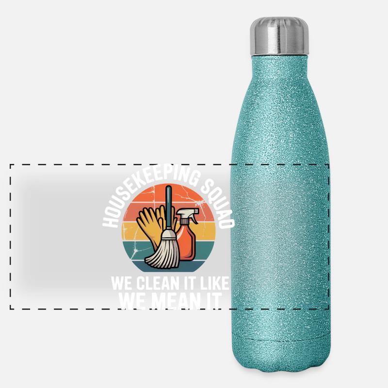 Conception de nettoyage amusante Gourde isotherme panoramique pailletée 500 ml