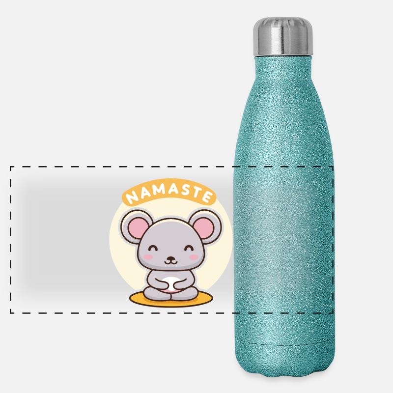 Namaste Zen Maus Panorama Glitzer Isolierflasche 500 ml