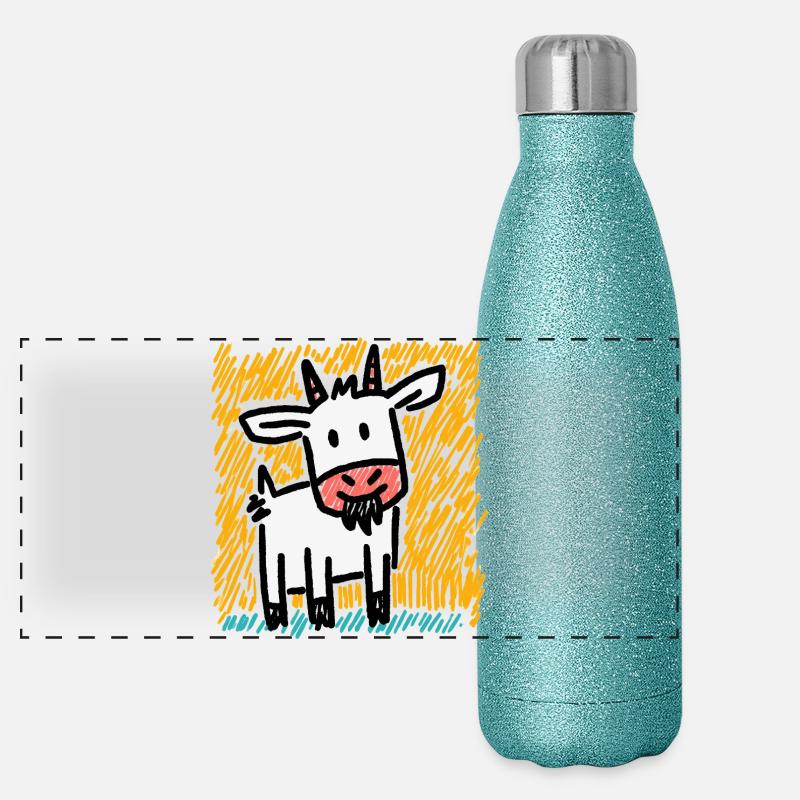 Doodle Goat Gourde isotherme panoramique pailletée 500 ml
