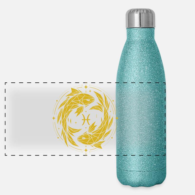 Pisces Symbol – Gentle & Modern Panoramic Glitter Thermal Bottle 500 ml