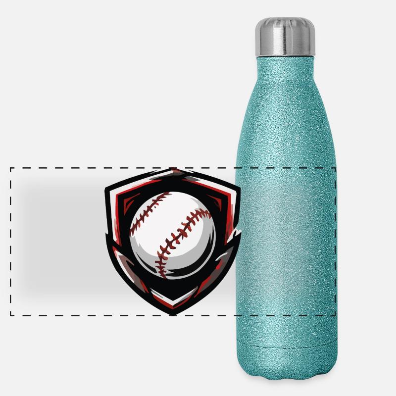 Baseball Shield Ball Panoramic Glitter Thermal Bottle 500 ml