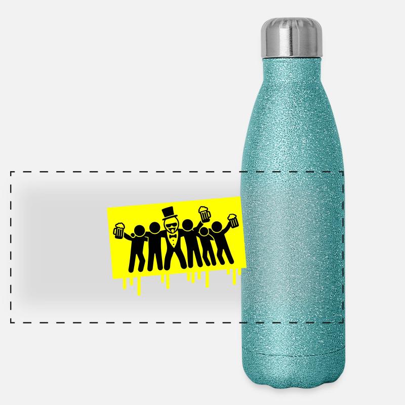 Enterrement de vie de garçon de l’équipe du marié Gourde isotherme panoramique pailletée 500 ml