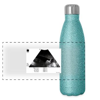 meine meinung - Panorama Glitzer Isolierflasche 500 ml - Blau Glitzer - Vorne