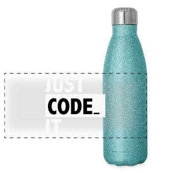 just code it - Panoramic Glitter Thermal Bottle 500 ml - blue glitter - Front