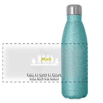 Soldier military Bundeswehr Mali use - Panoramic Glitter Thermal Bottle 500 ml - blue glitter - Front