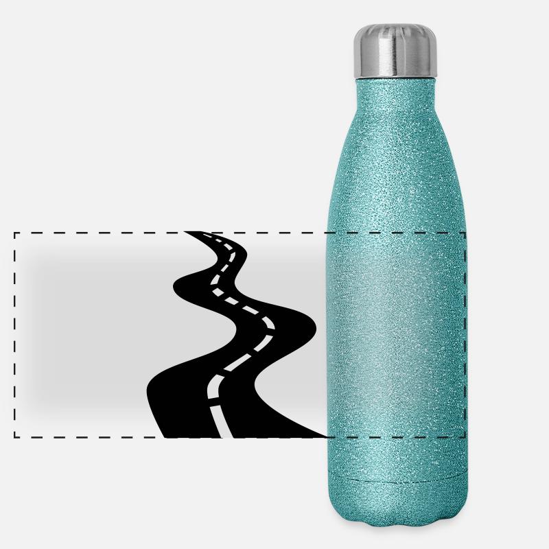 Straße Panorama Glitzer Isolierflasche 500 ml