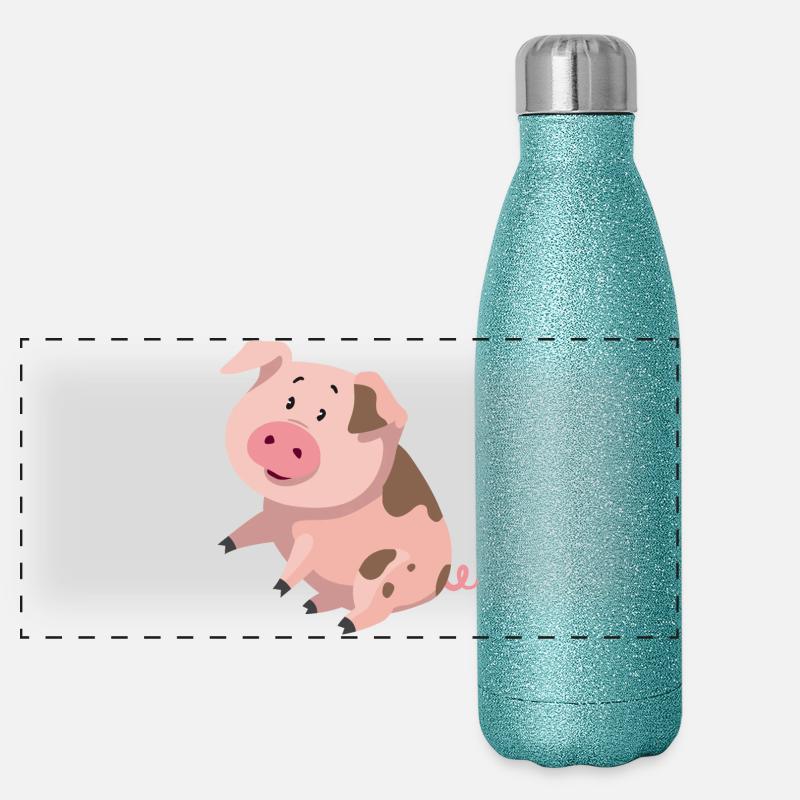 piglet Panoramic Glitter Thermal Bottle 500 ml