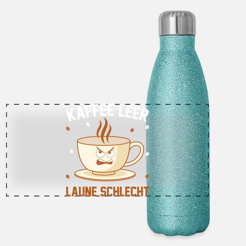 Kaffee leer Laune Schlecht Panorama Glitzer Isolierflasche 500 ml
