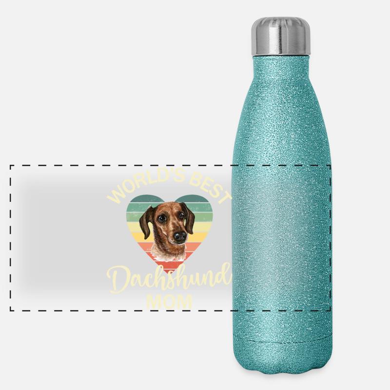 Dackel Hund Panorama Glitzer Isolierflasche 500 ml