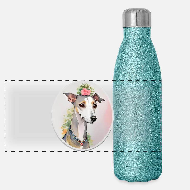 Whippet Panorama Glitzer Isolierflasche 500 ml