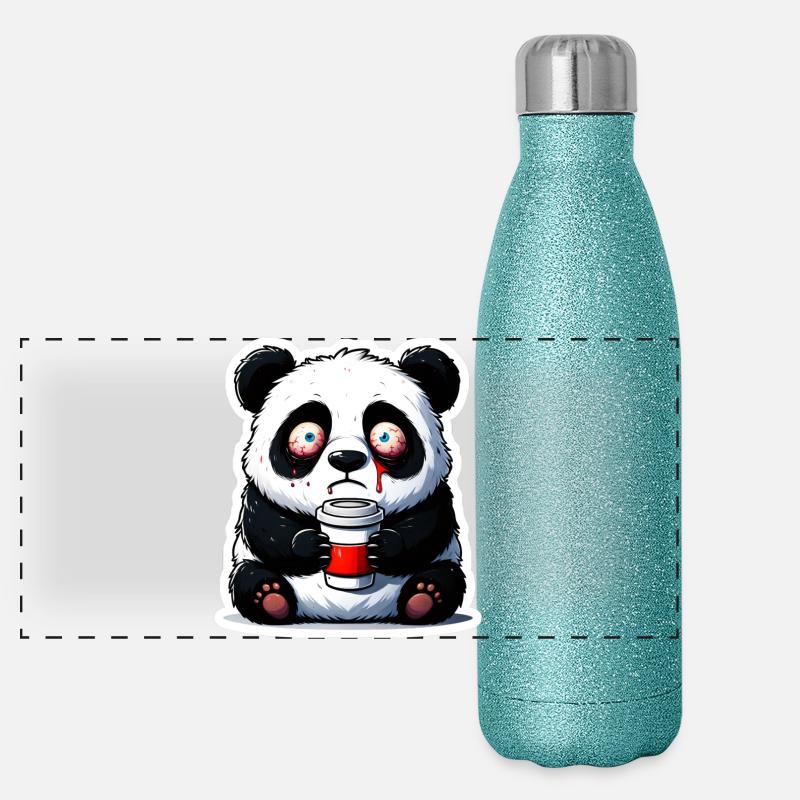 Caffeine Panda Panoramic Glitter Thermal Bottle 500 ml