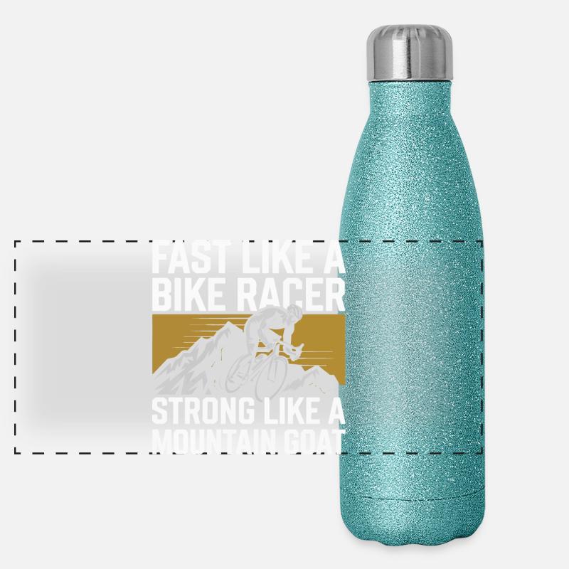 Rapide comme un coureur de vélo Gourde isotherme panoramique pailletée 500 ml