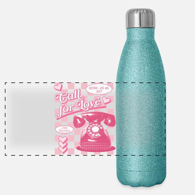 Call for Love Hotline Ästhetik Panorama Glitzer Isolierflasche 500 ml