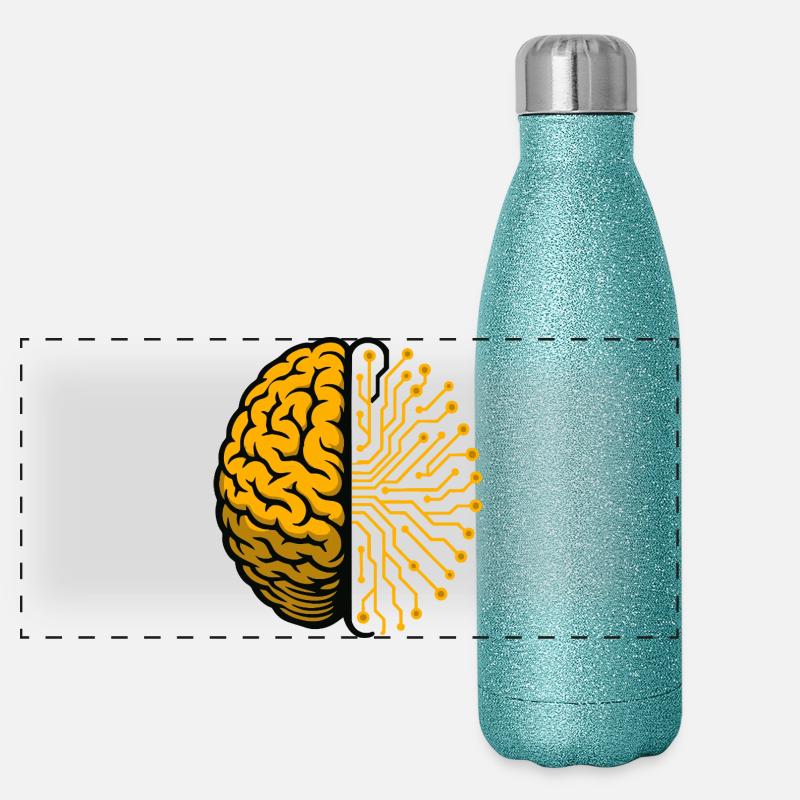 IA du cerveau et des circuits Gourde isotherme panoramique pailletée 500 ml