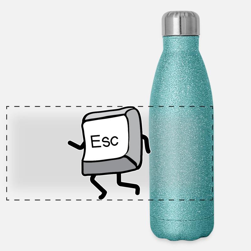 Cartoon Movement Esc Key Panoramic Glitter Thermal Bottle 500 ml