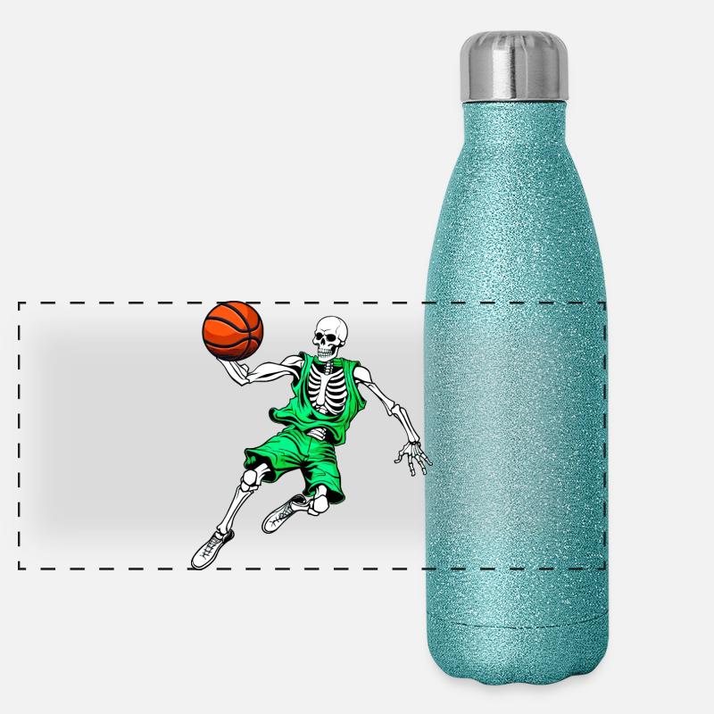 Basket-ball des Skeletons / Crâne de Hooper Gourde isotherme panoramique pailletée 500 ml