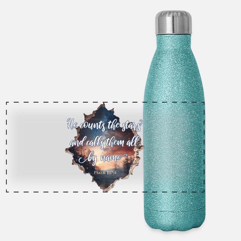 Bibelvers Christlich Panorama Glitzer Isolierflasche 500 ml