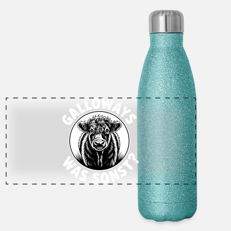 Graphique du cercle de vache de Galloway Gourde isotherme panoramique pailletée 500 ml