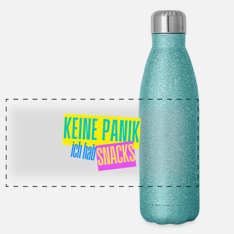 Keine Panik - ich hab Snacks Panorama Glitzer Isolierflasche 500 ml