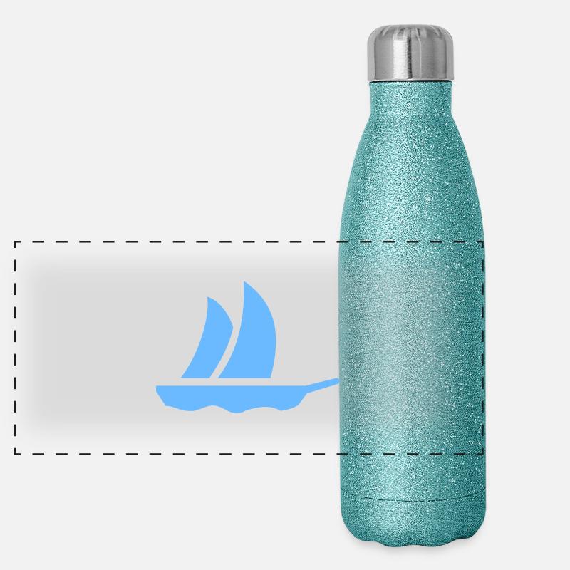 Segelboot / Sailboat (1c) Panorama Glitzer Isolierflasche 500 ml