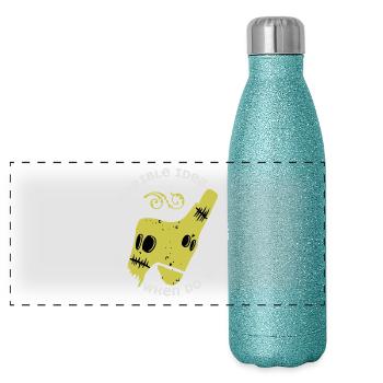 A terrible idea? - Panoramic Glitter Thermal Bottle 500 ml - blue glitter - Front