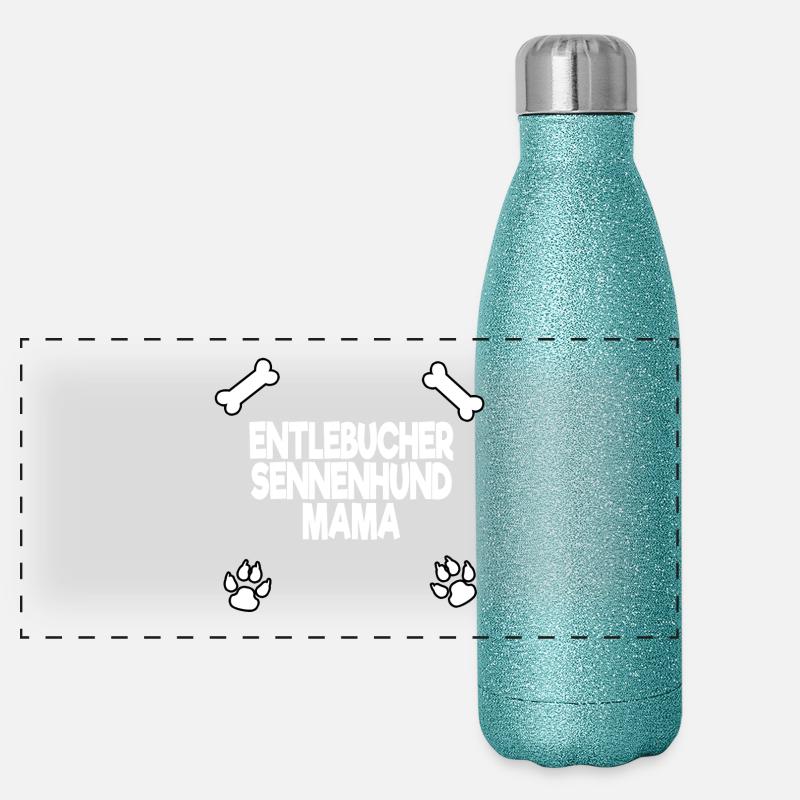 entlebucher sennenhund mama white Panorama Glitzer Isolierflasche 500 ml