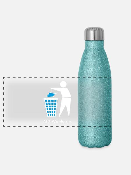 Afd Wahlurne - Panorama Glitzer Isolierflasche 500 ml - Blau Glitzer