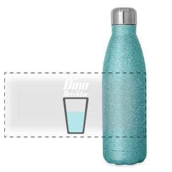 Dino detector - Panoramic Glitter Thermal Bottle 500 ml - blue glitter - Front