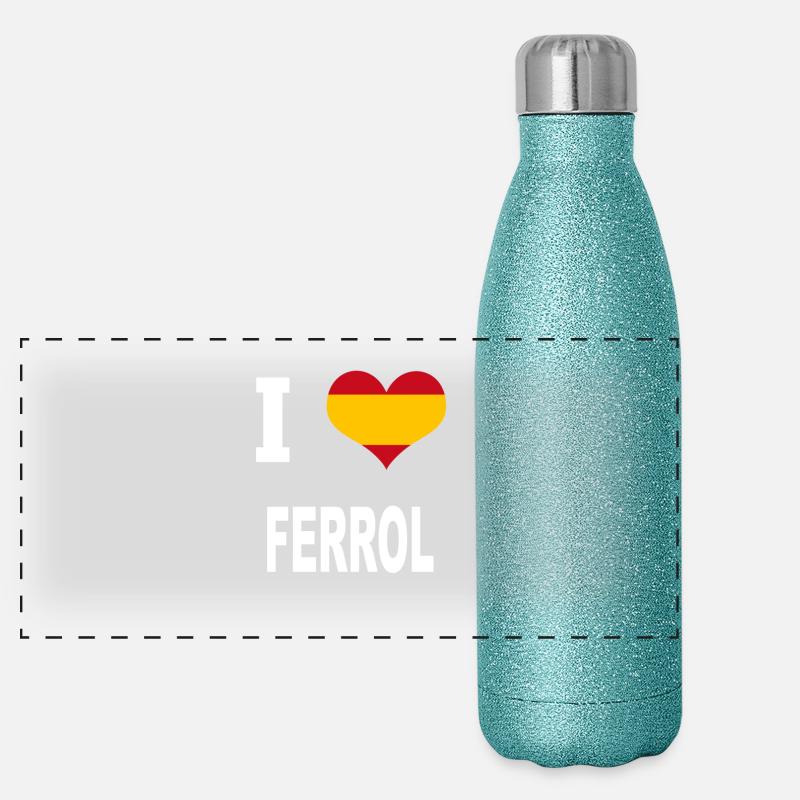 I Love Spain FERROL Panoramic Glitter Thermal Bottle 500 ml